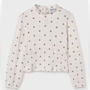 Mayoral Girl Print Ruched Top | Mayoral Girl Top Size 10 | Mayoral Long sleeve